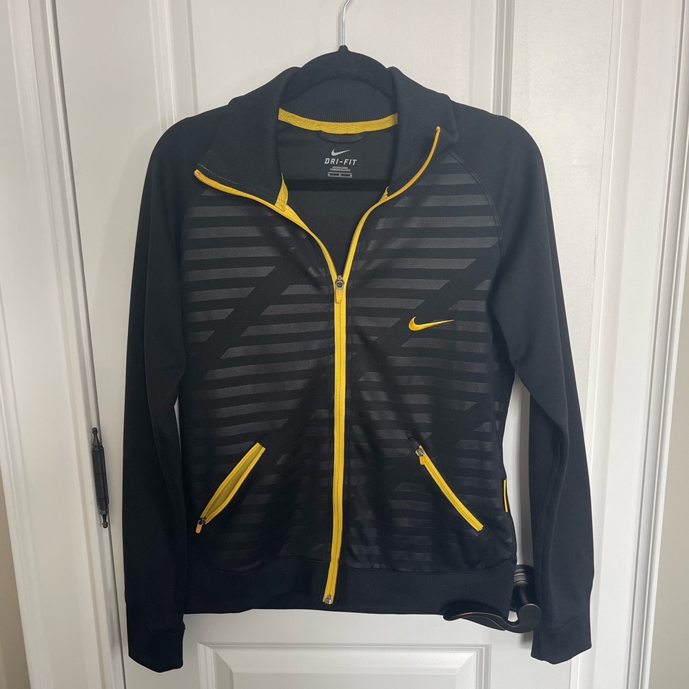 Nike Livestrong Black and Yellow Zip-Up Sweater - Size M